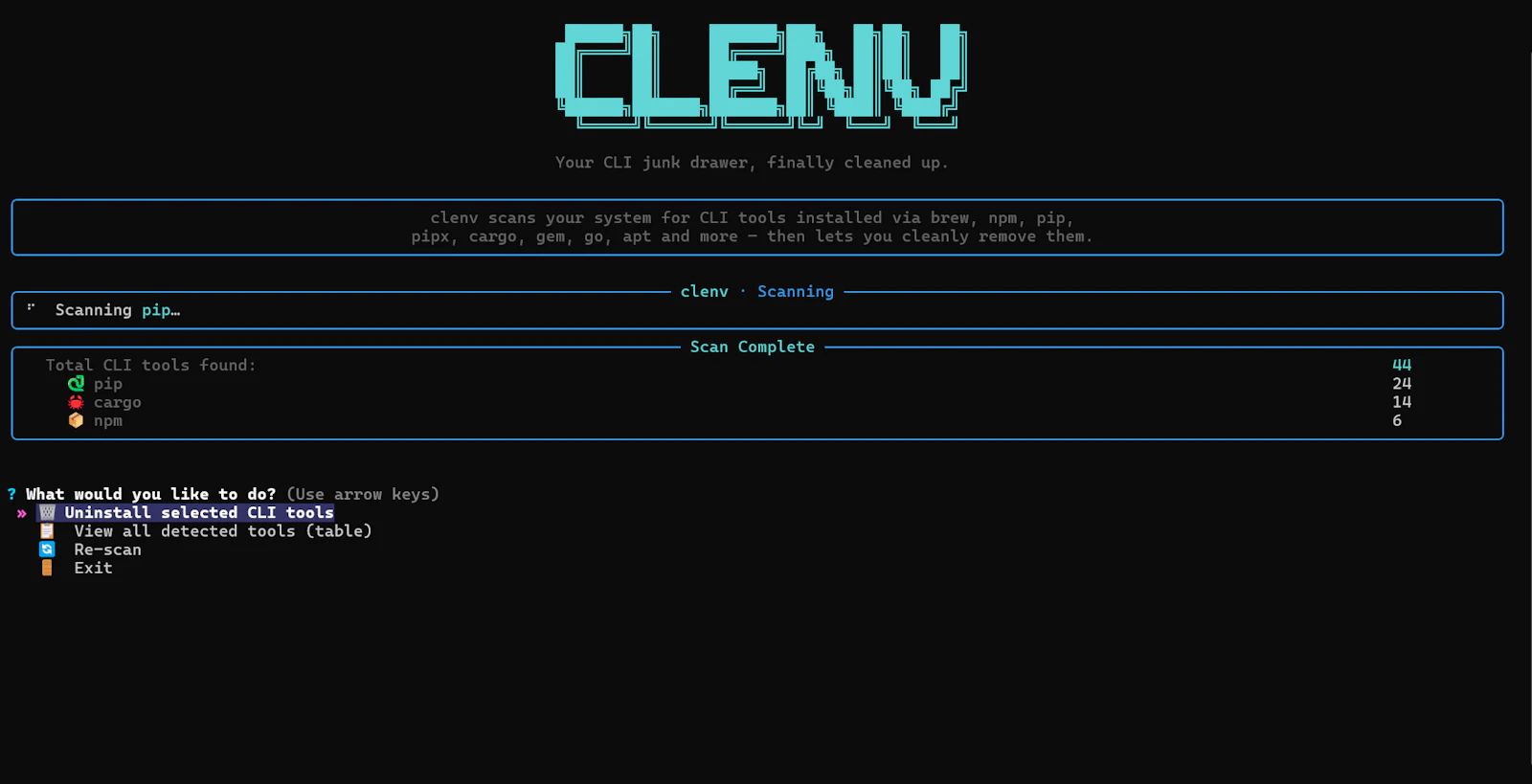Clenv screenshot 1