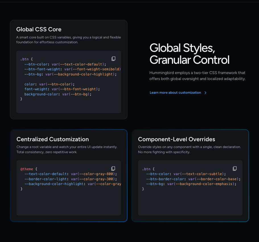 Hummingbird UI gallery image