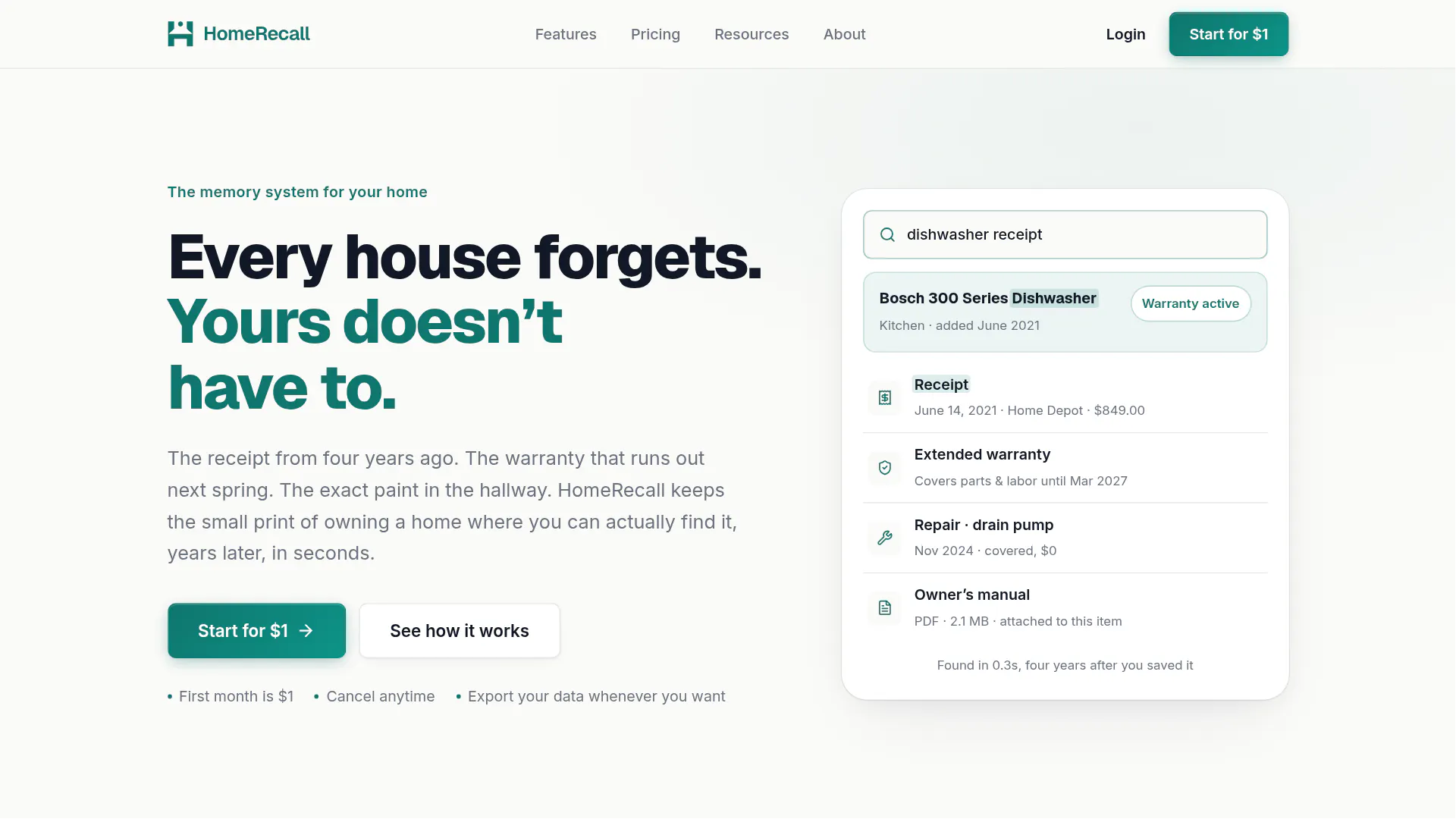 HomeRecall gallery image