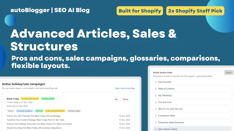 autoBlogger Shopify screenshot 3