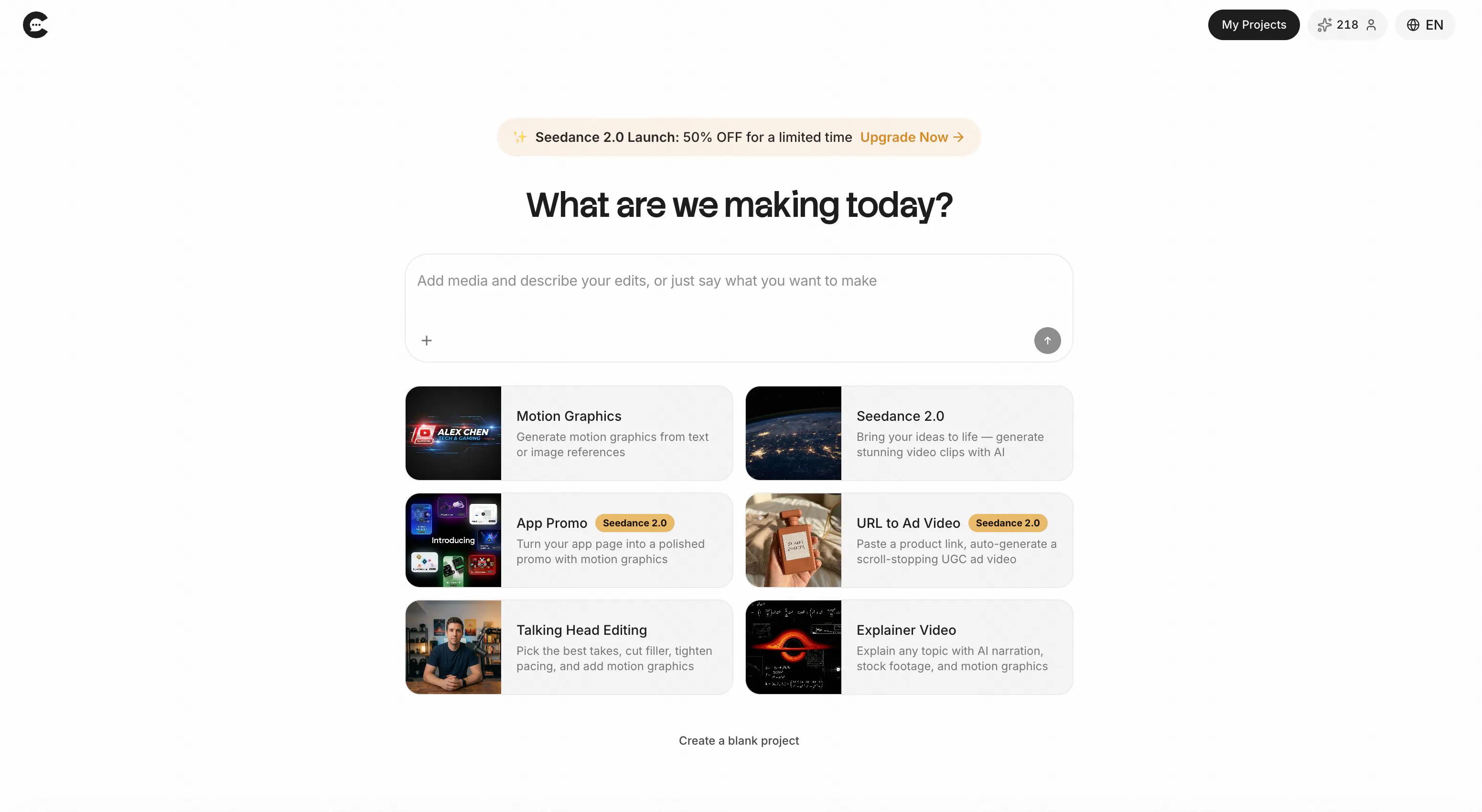 ChatCut, AI Video Editor のプロダクトバナー