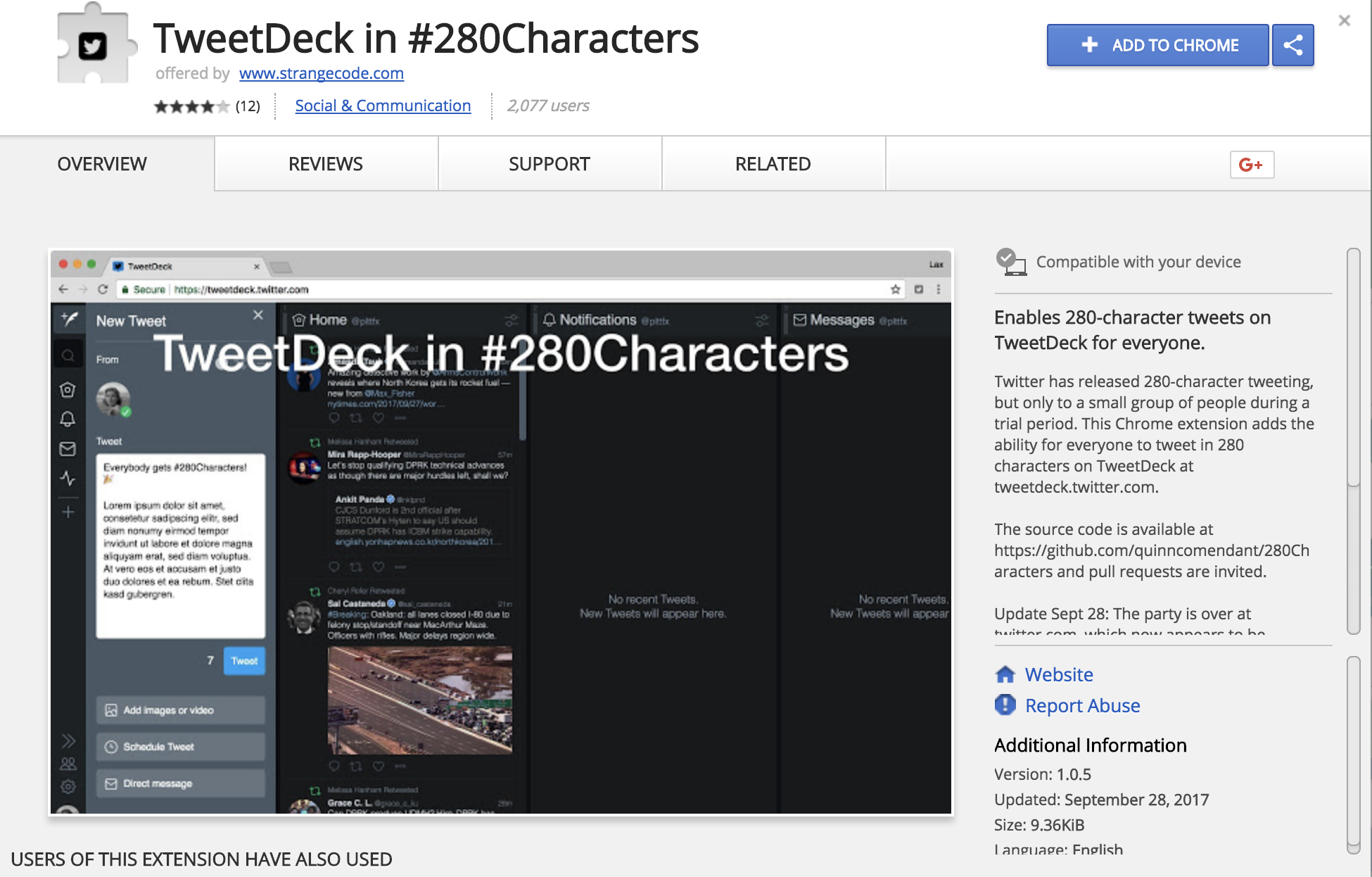 TweetDeck in #280Characters Image