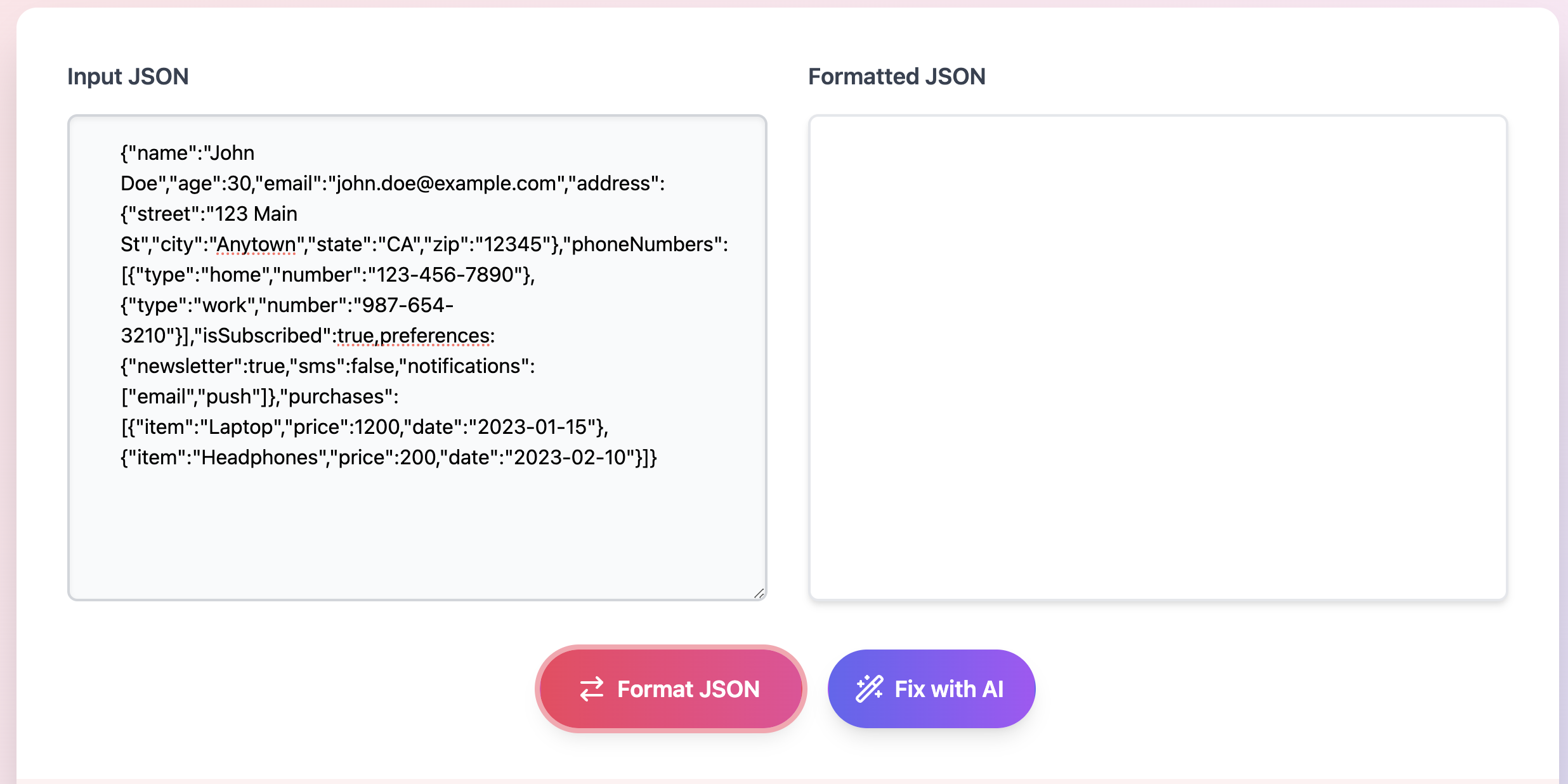 Mídia 1 de Ai JSON formatador