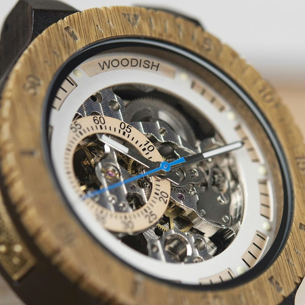 WOODEN MECHANICAL WATCH FOR MEN R05-1 gallery image