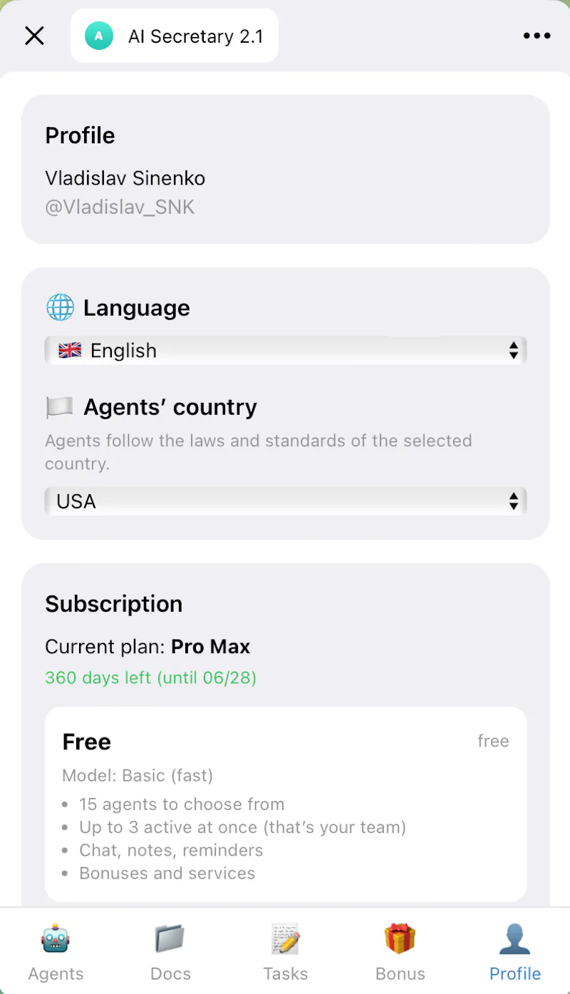 AI Secretary (Telegram Bot) screenshot 3