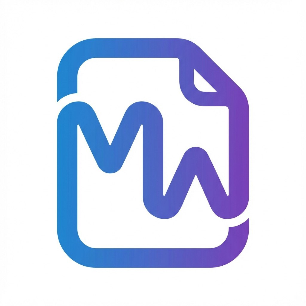 Markdown to Word Converter - Product Hunt launch logo and brand identity