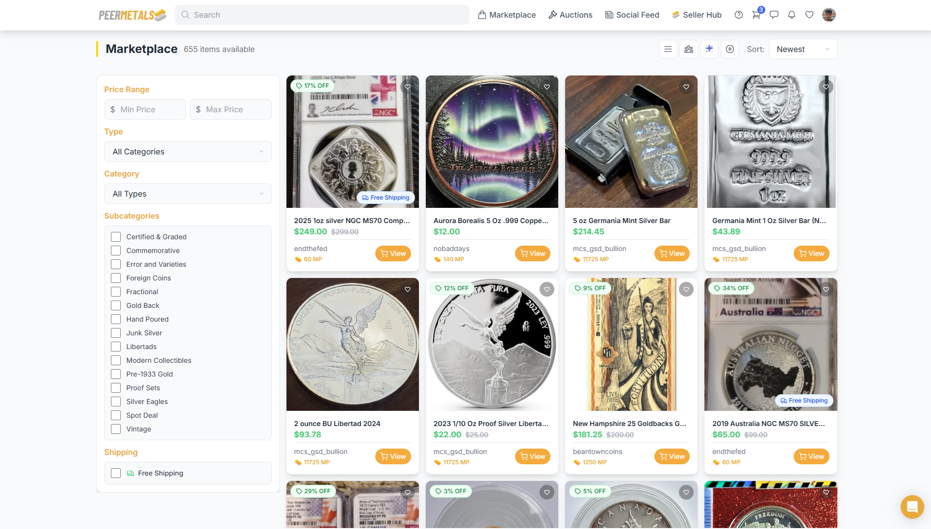 PeerMetals - Premium marketplace for precious metals media 2