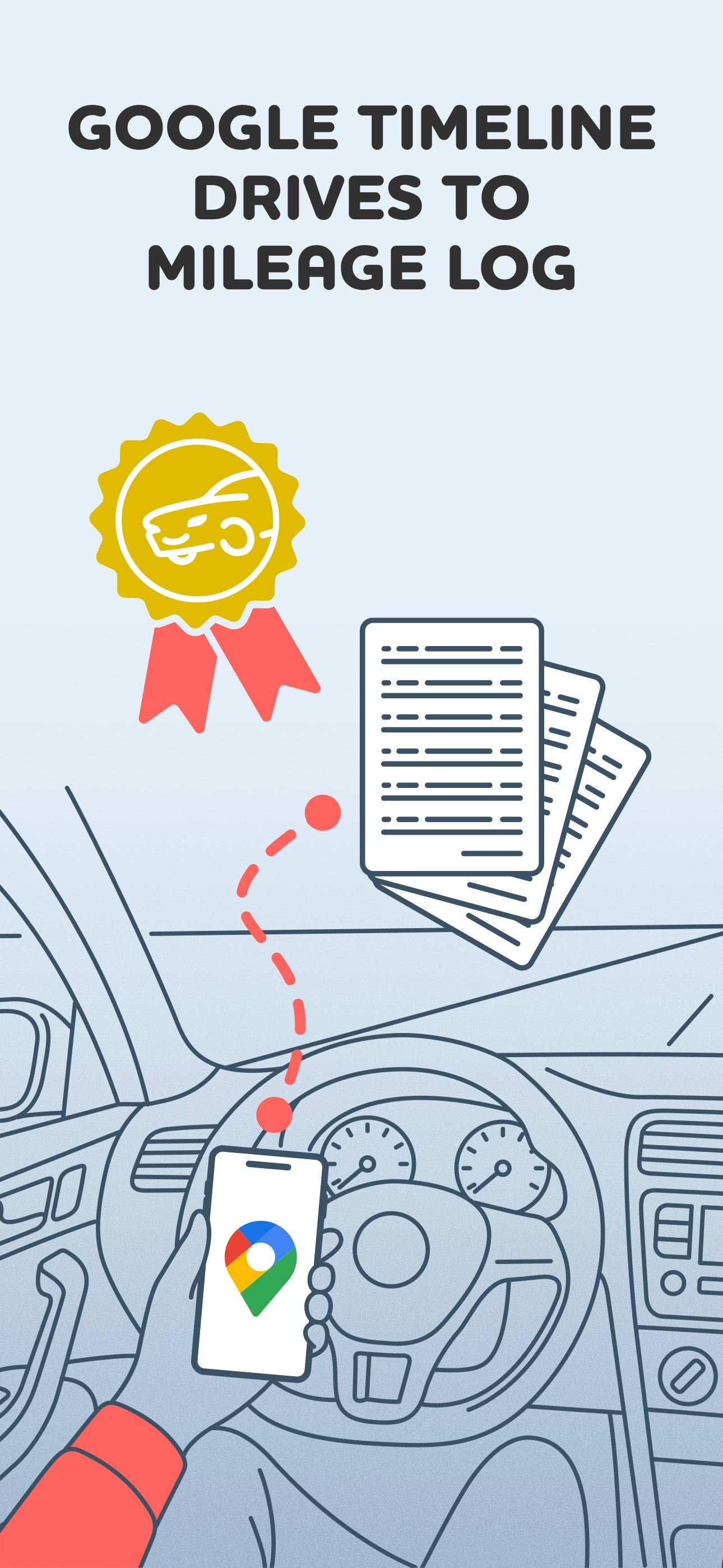 Mileage Log from Google Maps App - Screenshot 3 showing product features and functionality