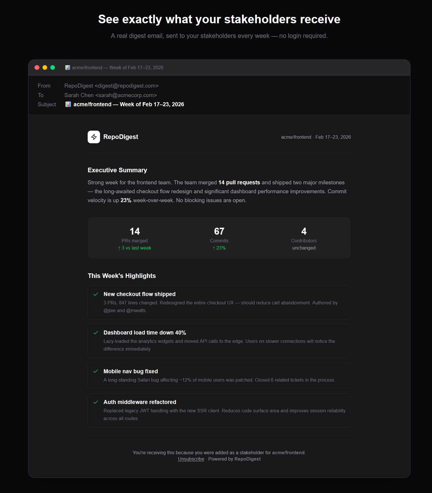 RepoDigest - Screenshot 2 showing product features and functionality