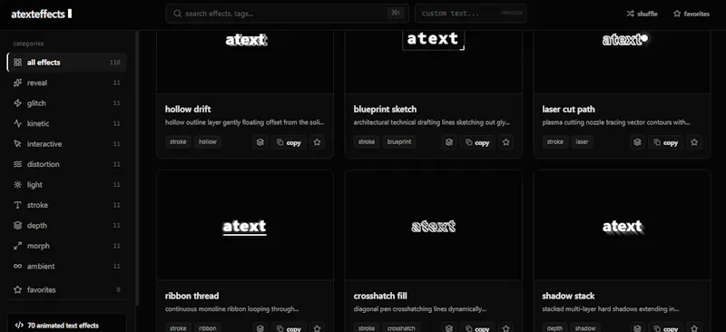 atexteffects -- text effect prompts screenshot 3