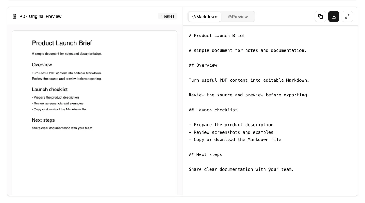 PDF To Markdown gallery image
