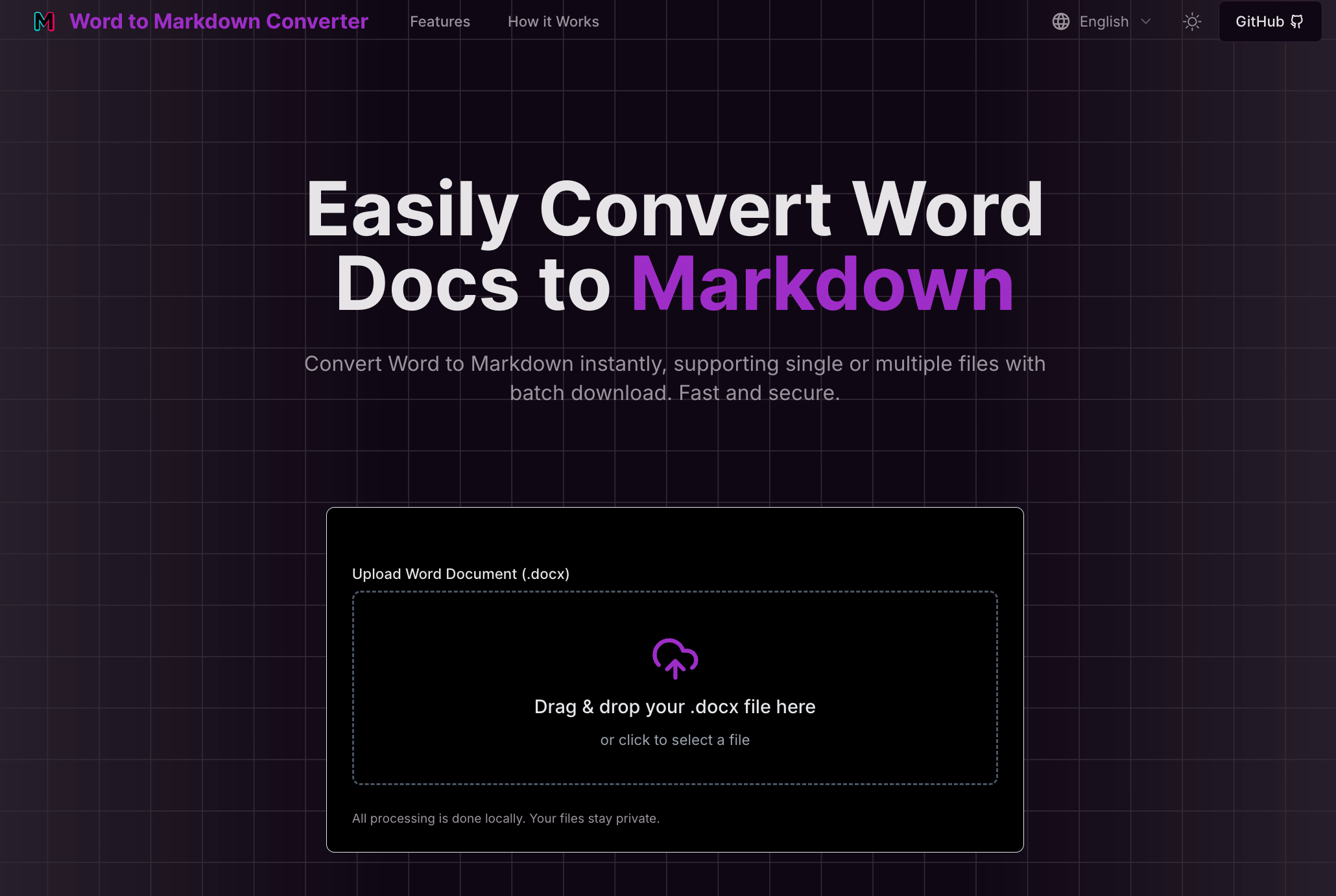 Media Kata ke penukar Markdown - Cepat, selamat, docx dalam talian ke Markdown 1