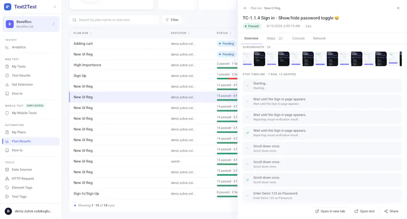 Text2Test | 0 → Test Suite in Minutes screenshot 5