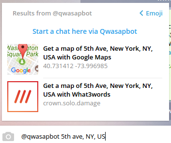 Qwasapbot, now with What3Words gallery image