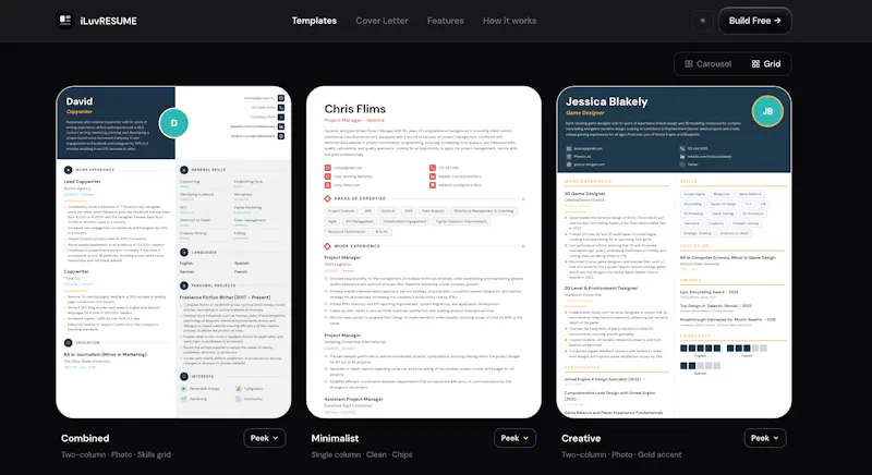 Free Online Resume Builder — iLuvRESUME screenshot 3