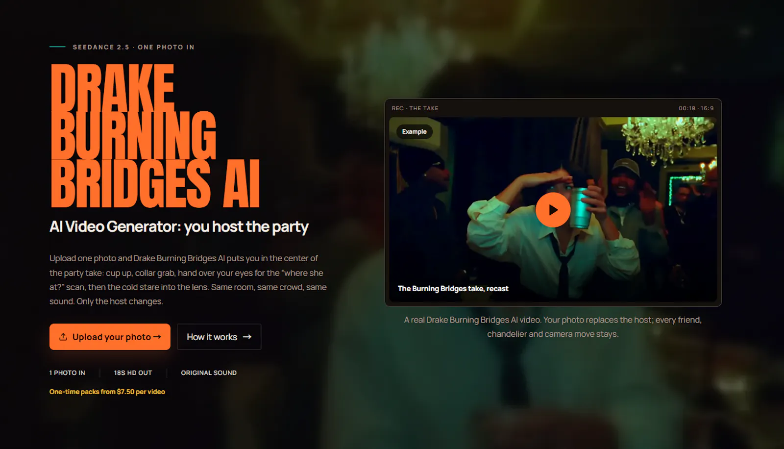 Drake Burning Bridges AI Video Generator screenshot 2