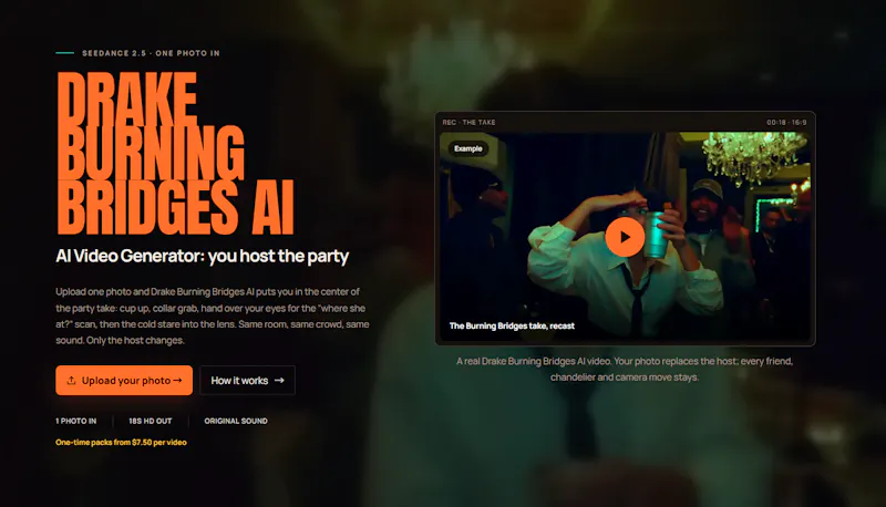 Drake Burning Bridges AI Video Generator screenshot 2