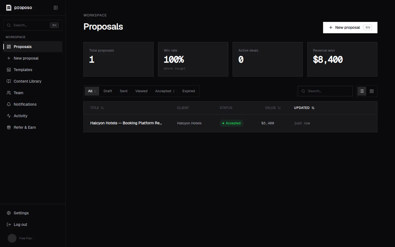 Proposo screenshot 1