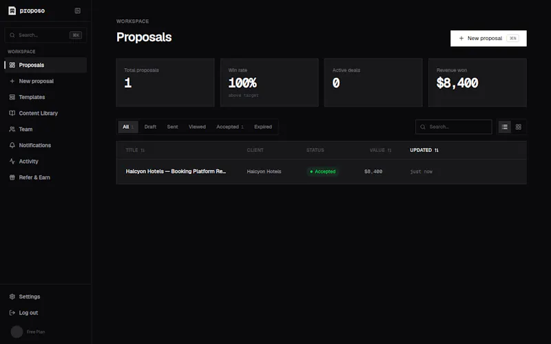 Proposo screenshot 1