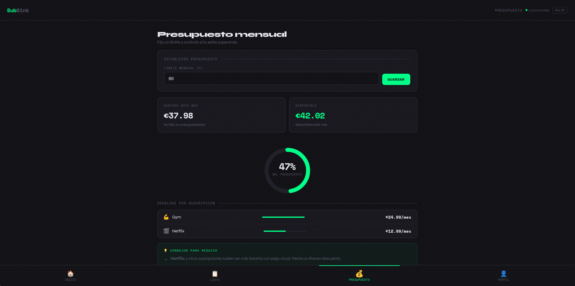 SubSink — Controla tus suscripciones gallery image