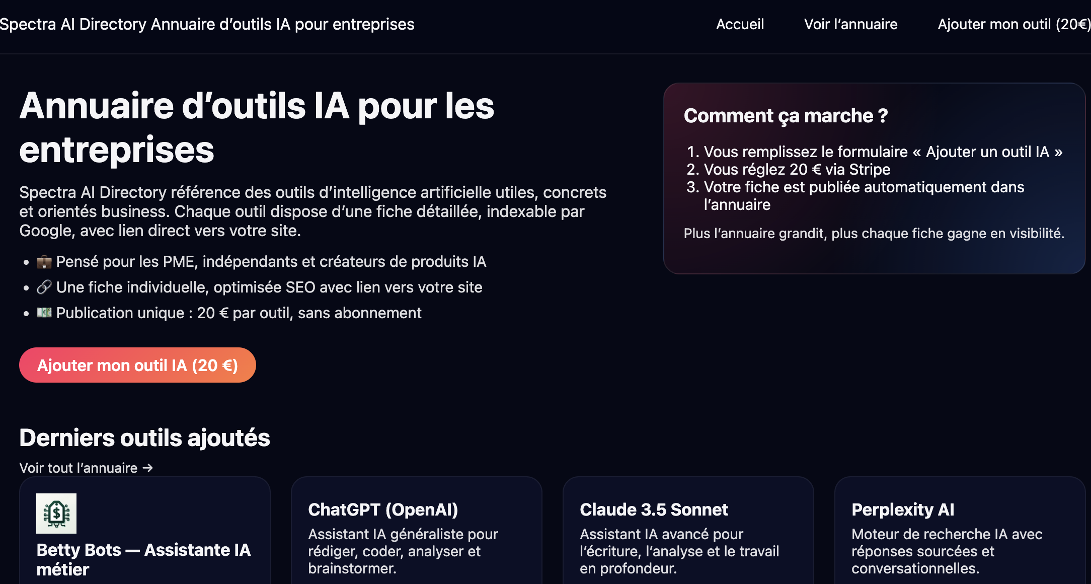 AI Tools Directory — by Spectra Media - Main product screenshot demonstrating key features and user interface