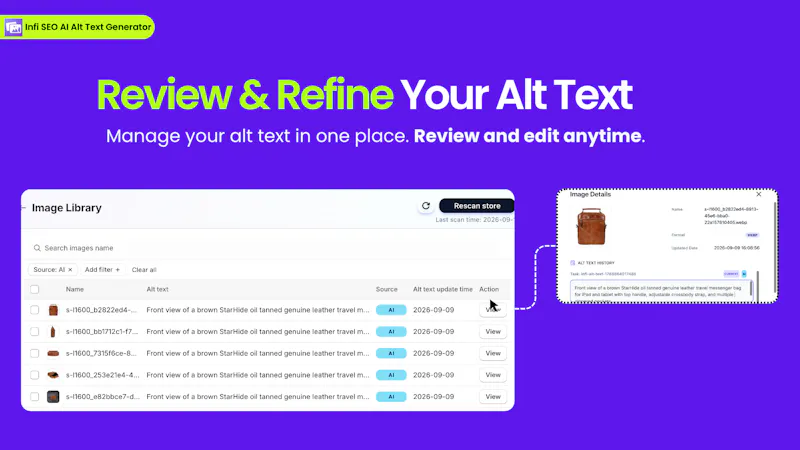 Infi SEO AI Alt Text Generator screenshot 6