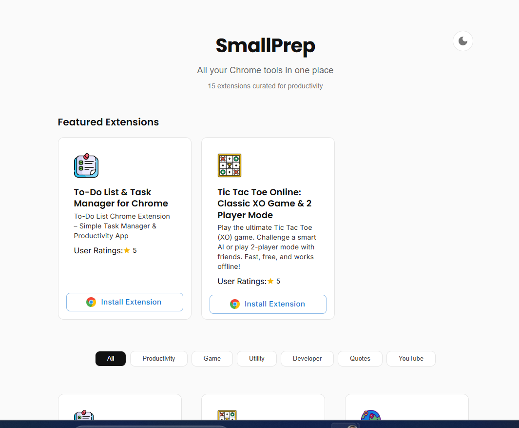 SmallPrep - Main product screenshot demonstrating key features and user interface