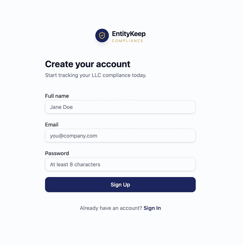 EntityKeep — LLC Compliance Manager screenshot 3