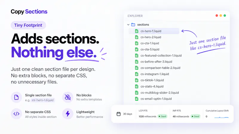 Copy Sections screenshot 2