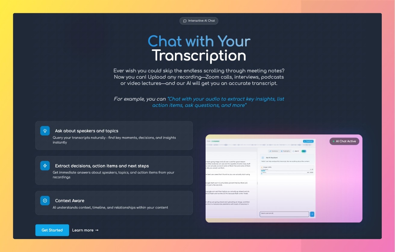 Média Transgate AI - Transcrire, résumer et discuter avec vos enregistrements 5