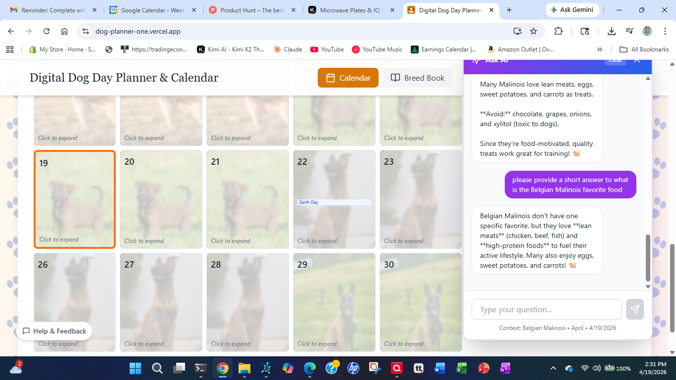 Digital Dog Day Planner & Calendar gallery image