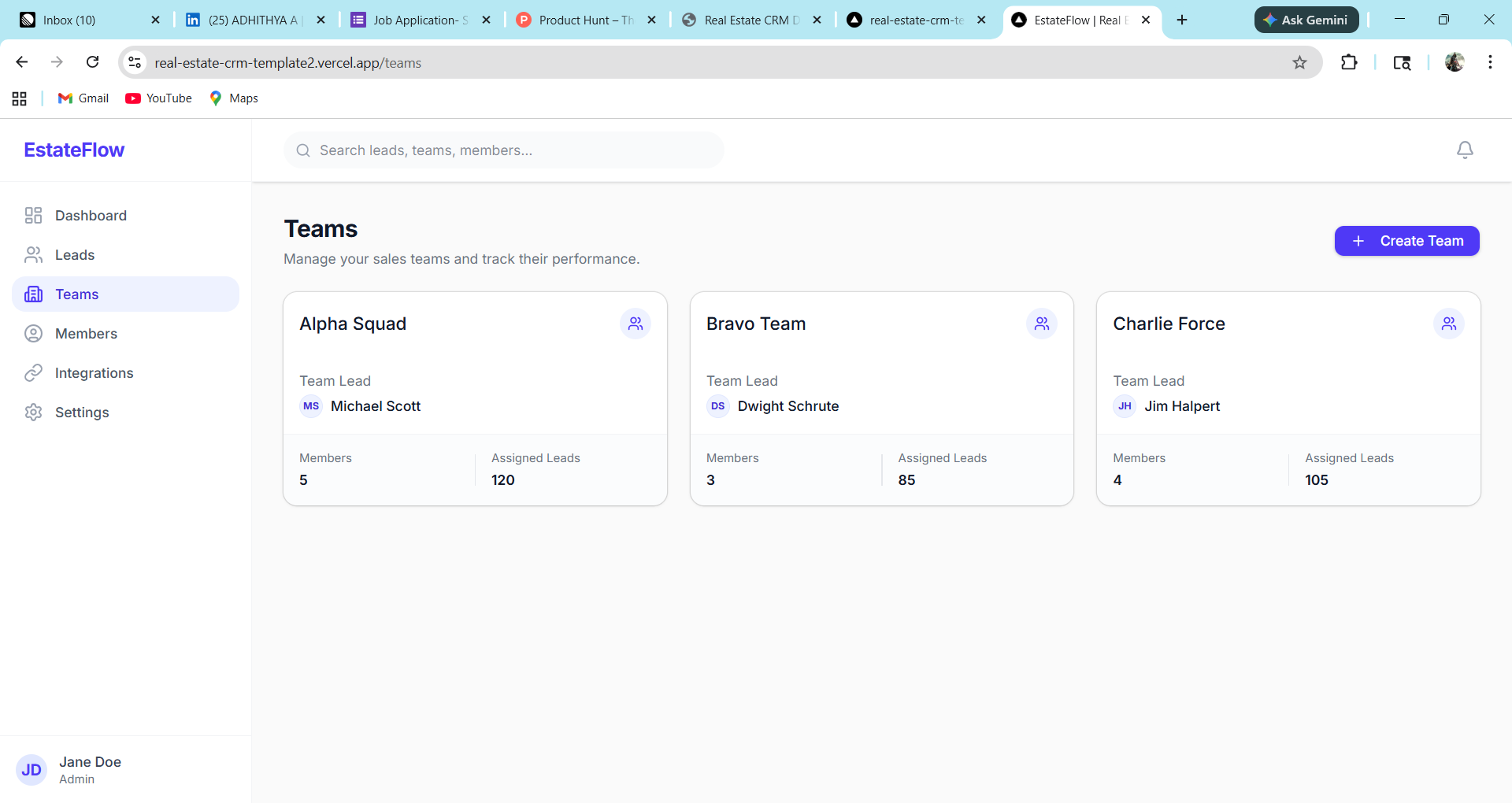 EstateFlow Dashboard UI gallery image