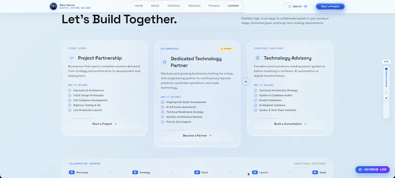 Liquid Glass Portfolio for Tech Founders screenshot 9