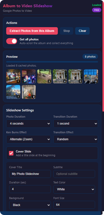 Google Photos to Video Slideshow gallery image