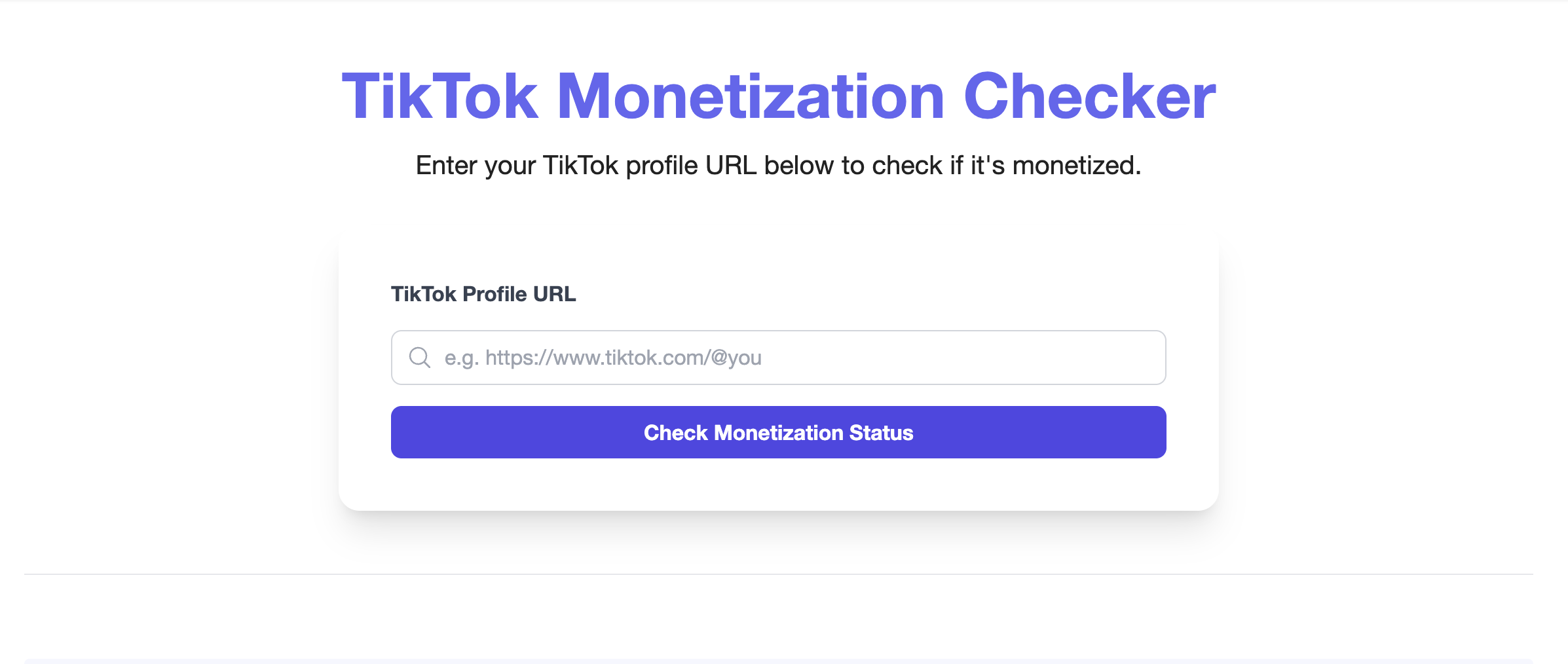 Tiktok Monetization Checker - Проверьте право на монетизацию Tiktok для любой учетной записи медиа 1