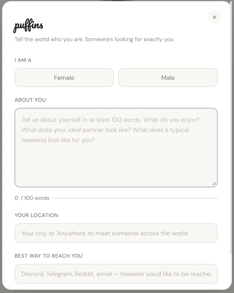 Puffins. Meet someone on your terms. screenshot 2