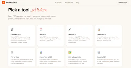 Free online PDF tools website gallery image