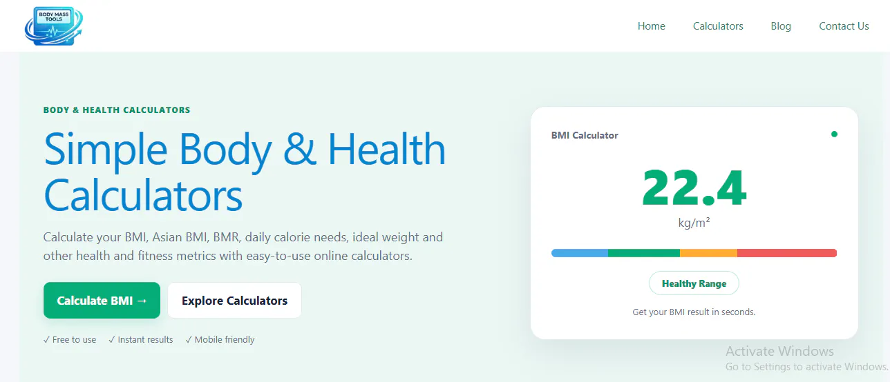 Body Mass Tools - Free Health Calculator gallery image