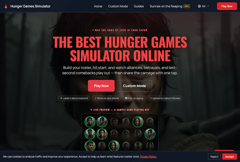 Hunger Games Simulator screenshot 1