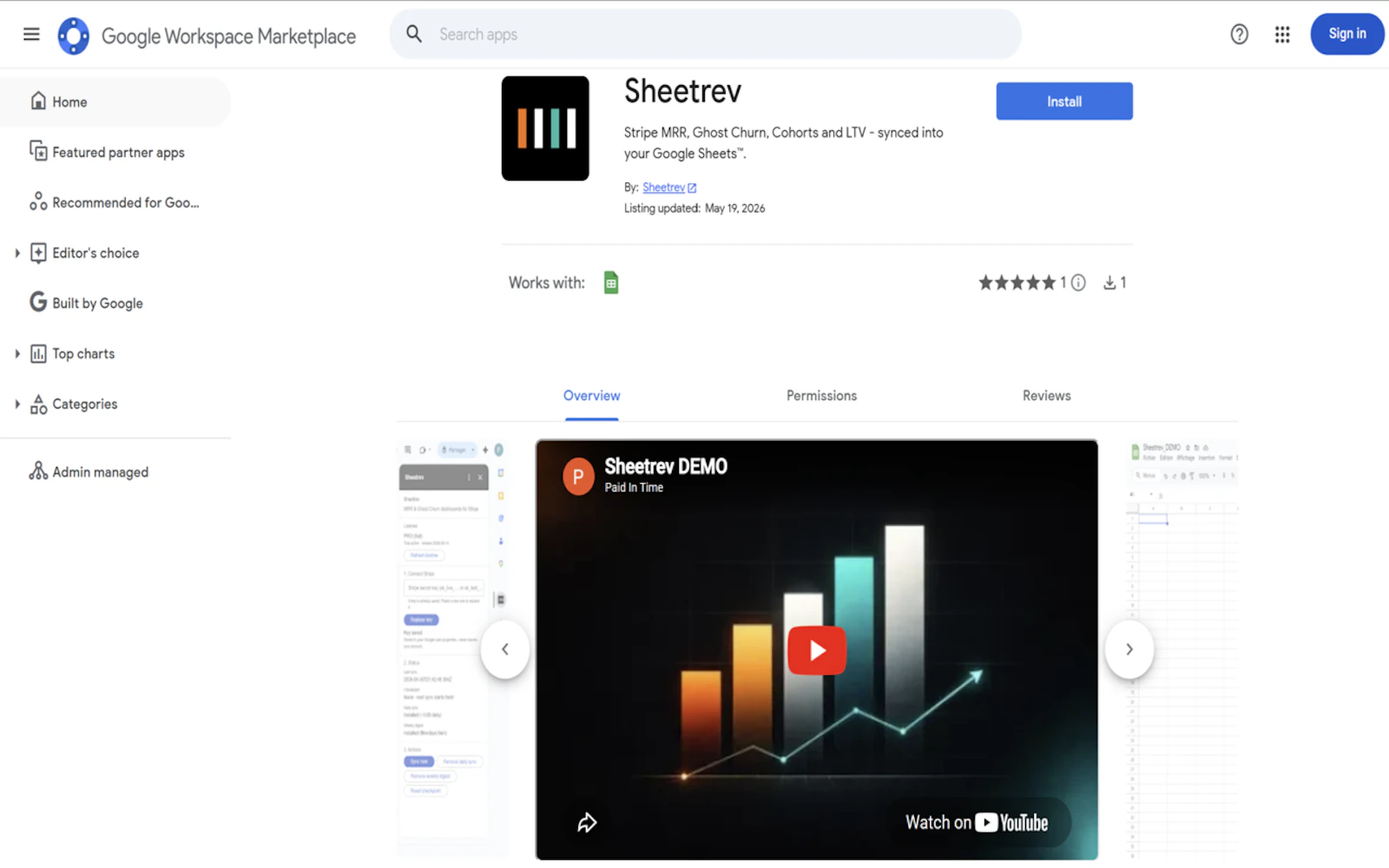 Sheetrev / Your MRR, in your sheet. screenshot 3