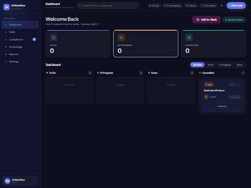 AI Workflow Coordinator screenshot 2