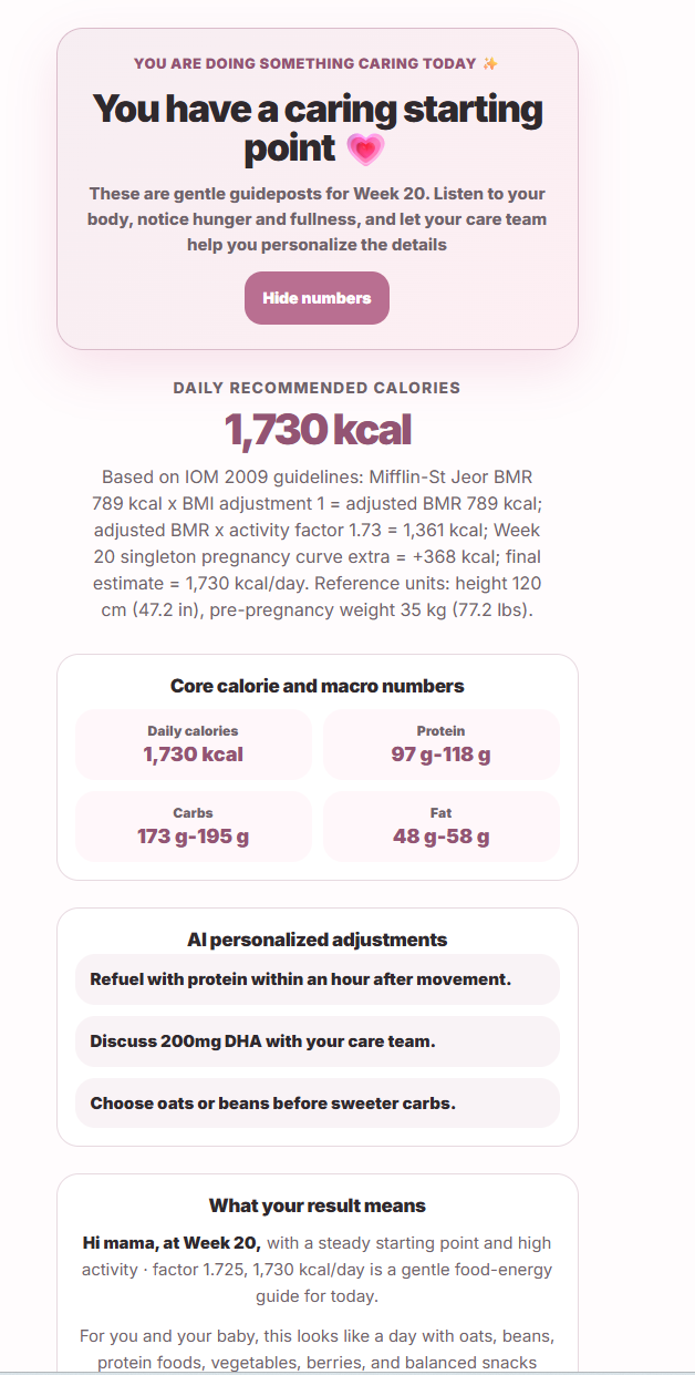 AI Pregnancy Calorie Calculator gallery image