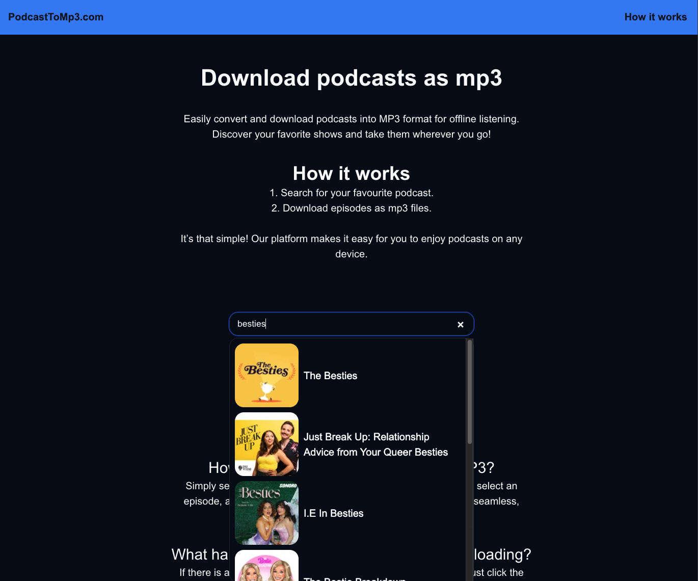 Media Podcasttomp3 - Muat turun podcast sebagai mp3 3