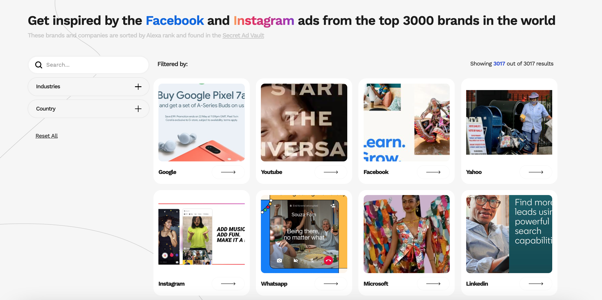 Adinspiration.com - En iyi 3000 markadan en iyi Facebook ve Instagram reklamları medya 1