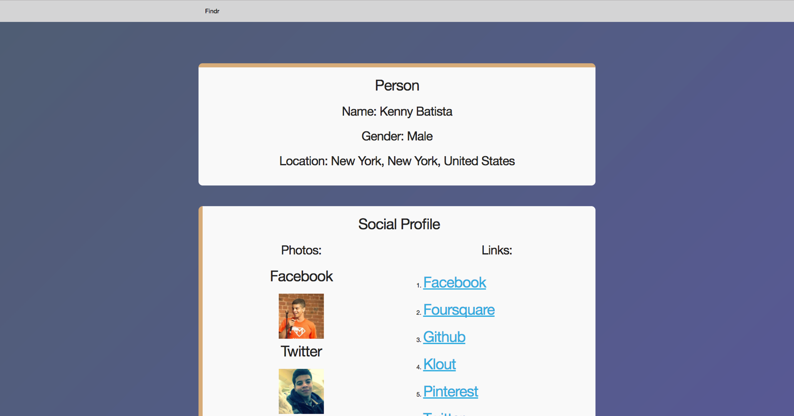Findr Web App gallery image