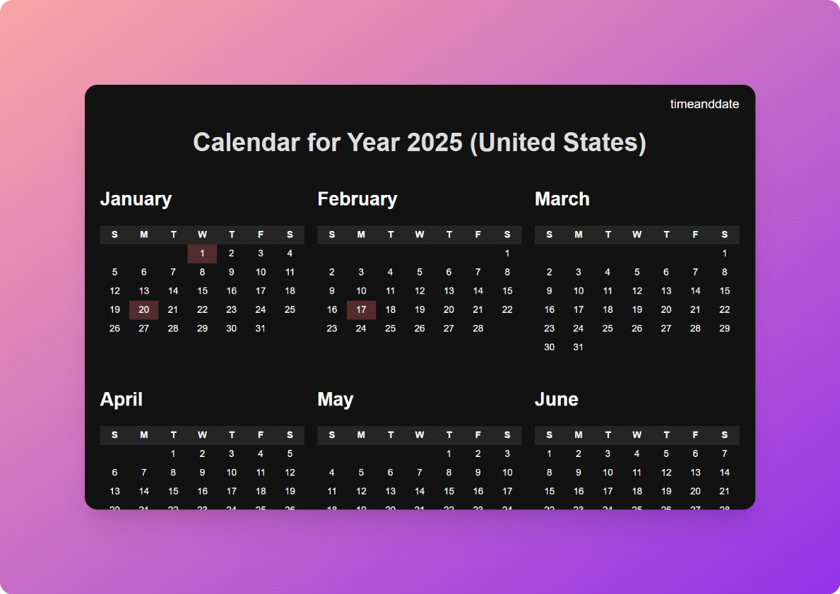 Kalender 2025 - Gemakkelijkste manier om de kalender van 2025 van elk land te bekijken media 2