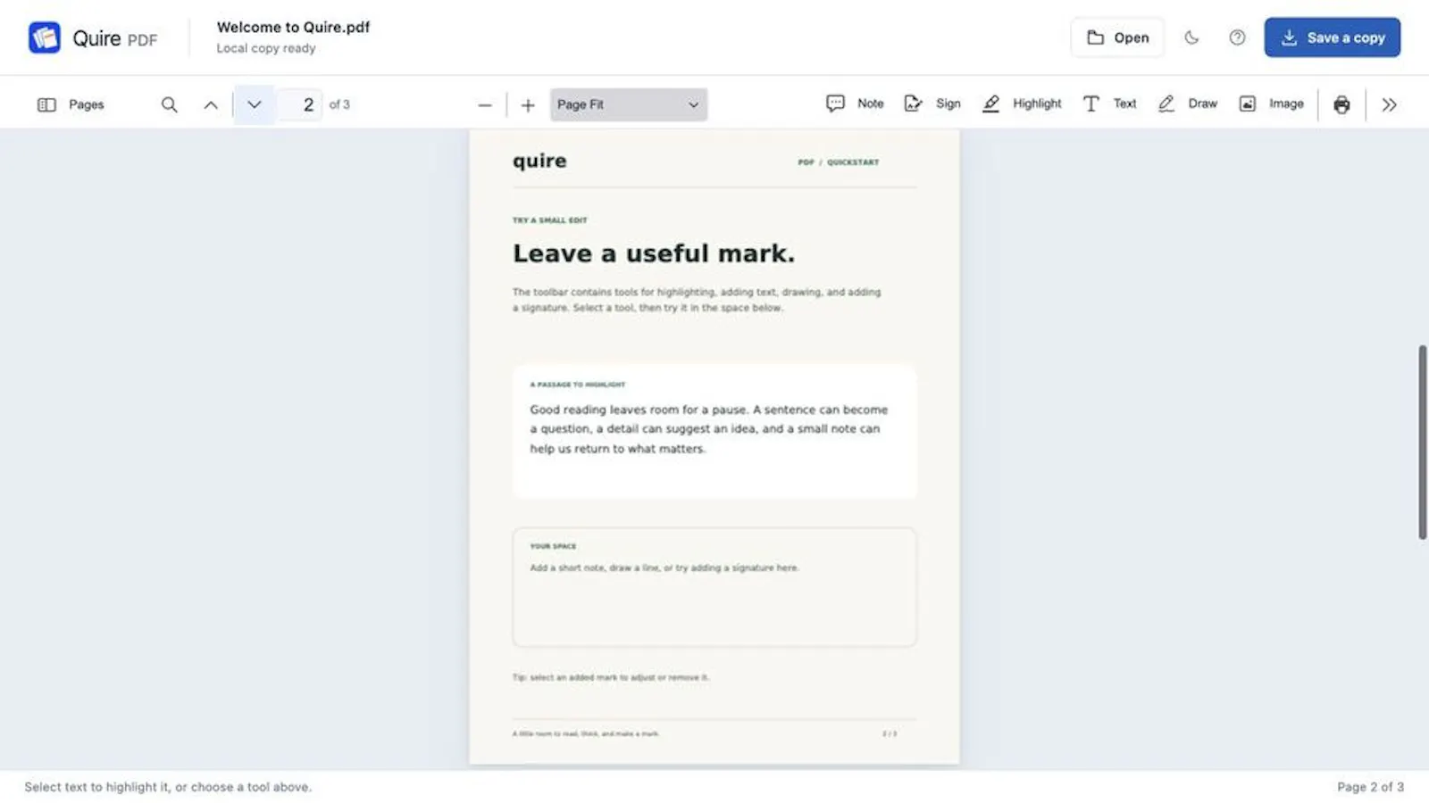 Quire screenshot 3