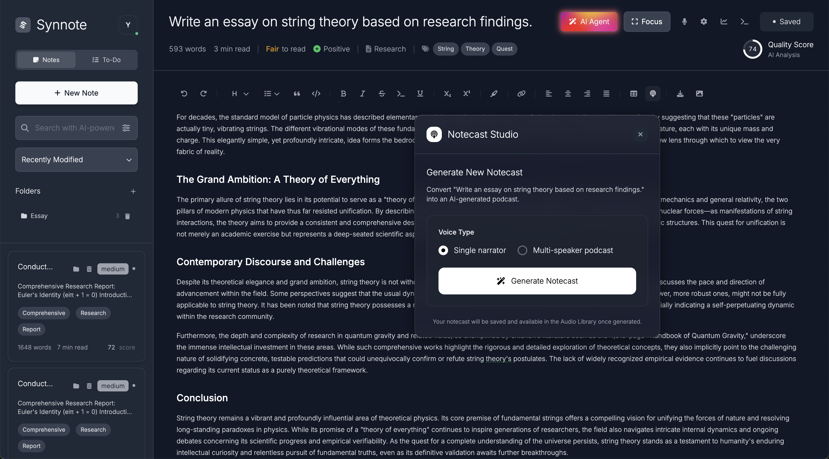 Synnote - Screenshot 4 showing product features and functionality