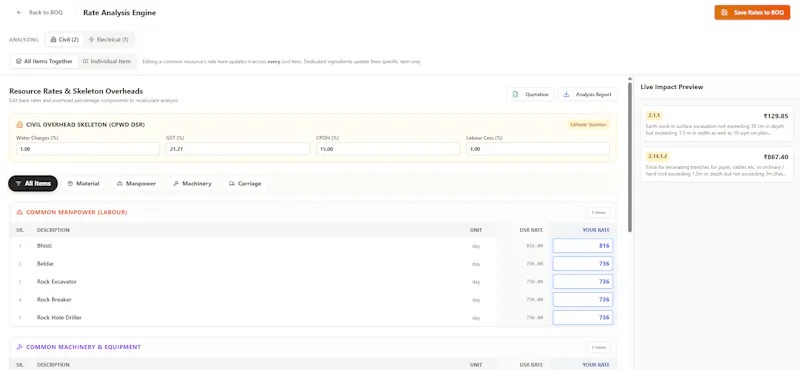 QuickBOQ Pro screenshot 4