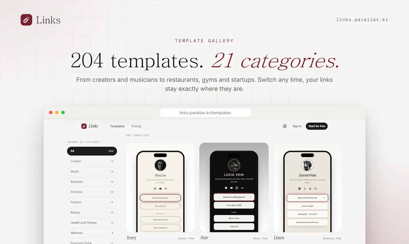 Parallax Links screenshot 2